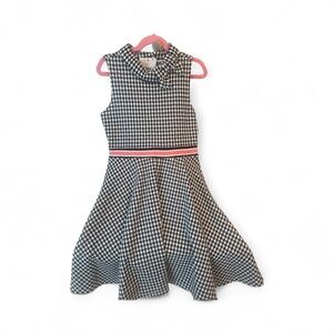 Janie & Jack Black and White Houndstooth Dress with Bow NWT